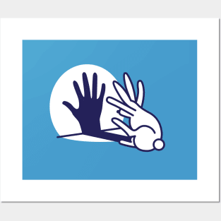hand shadow rabbit Posters and Art